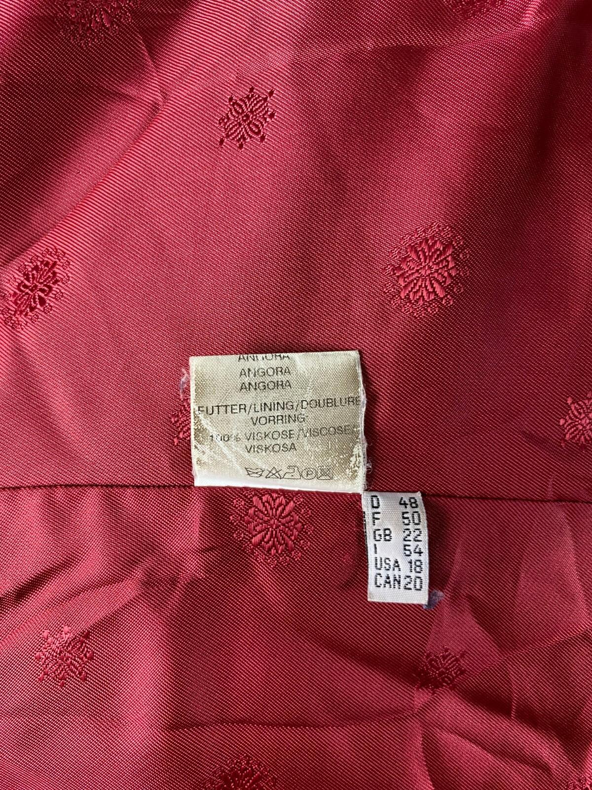 HENSEL & MORTENSEN Red Angora Wool Double Breasted Coat – Size 18