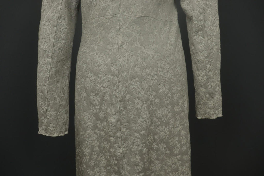 TRANSIT PAR-SUCH Gray Floral Long Sleeve Button Front Sweater Dress – Size 3