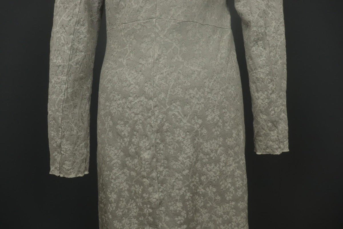 TRANSIT PAR-SUCH Gray Floral Long Sleeve Button Front Sweater Dress – Size 3