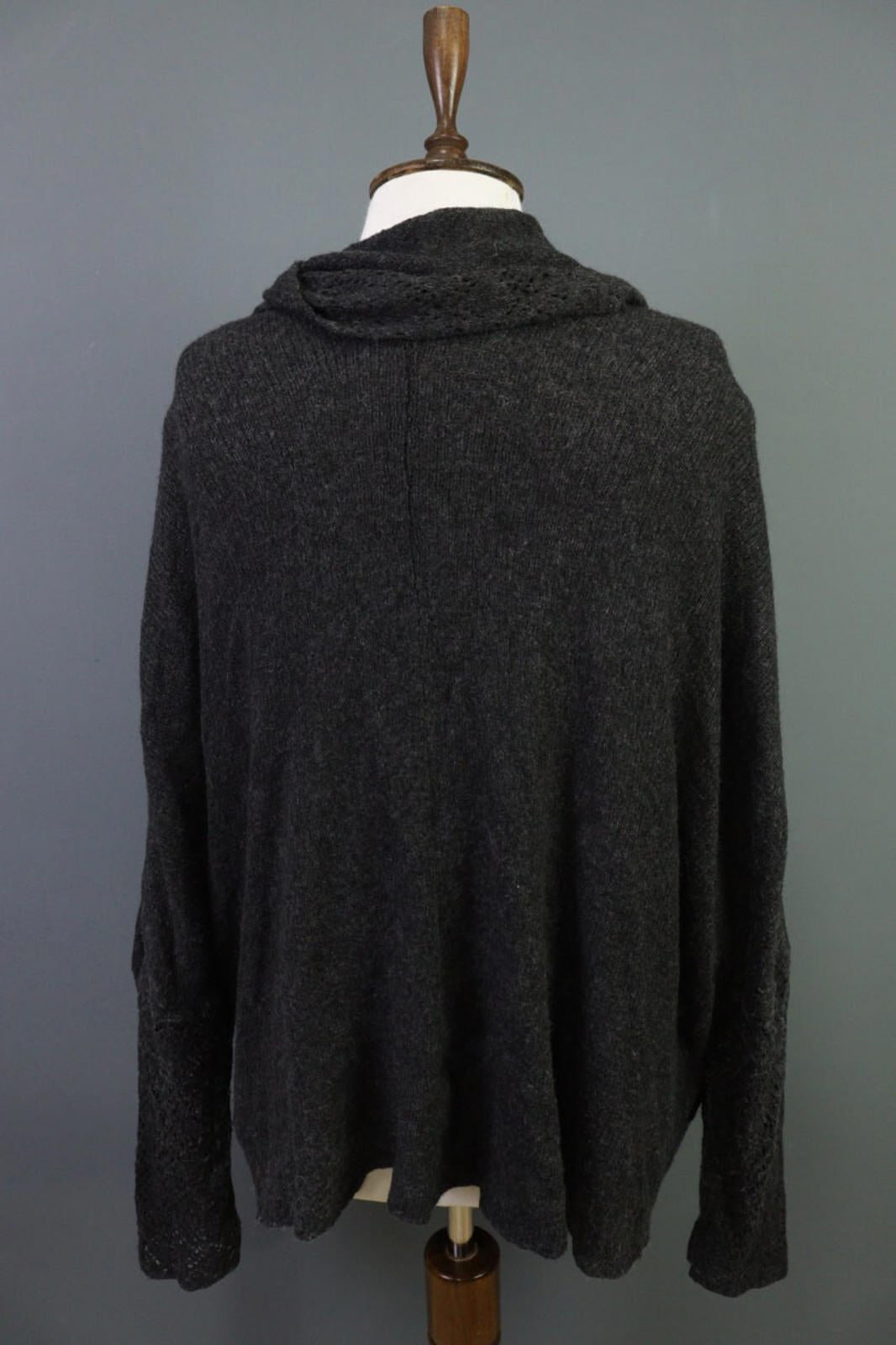 OSKA Gray Lagenlook Obersized Wool Mohair Angora Cardigan Sweater