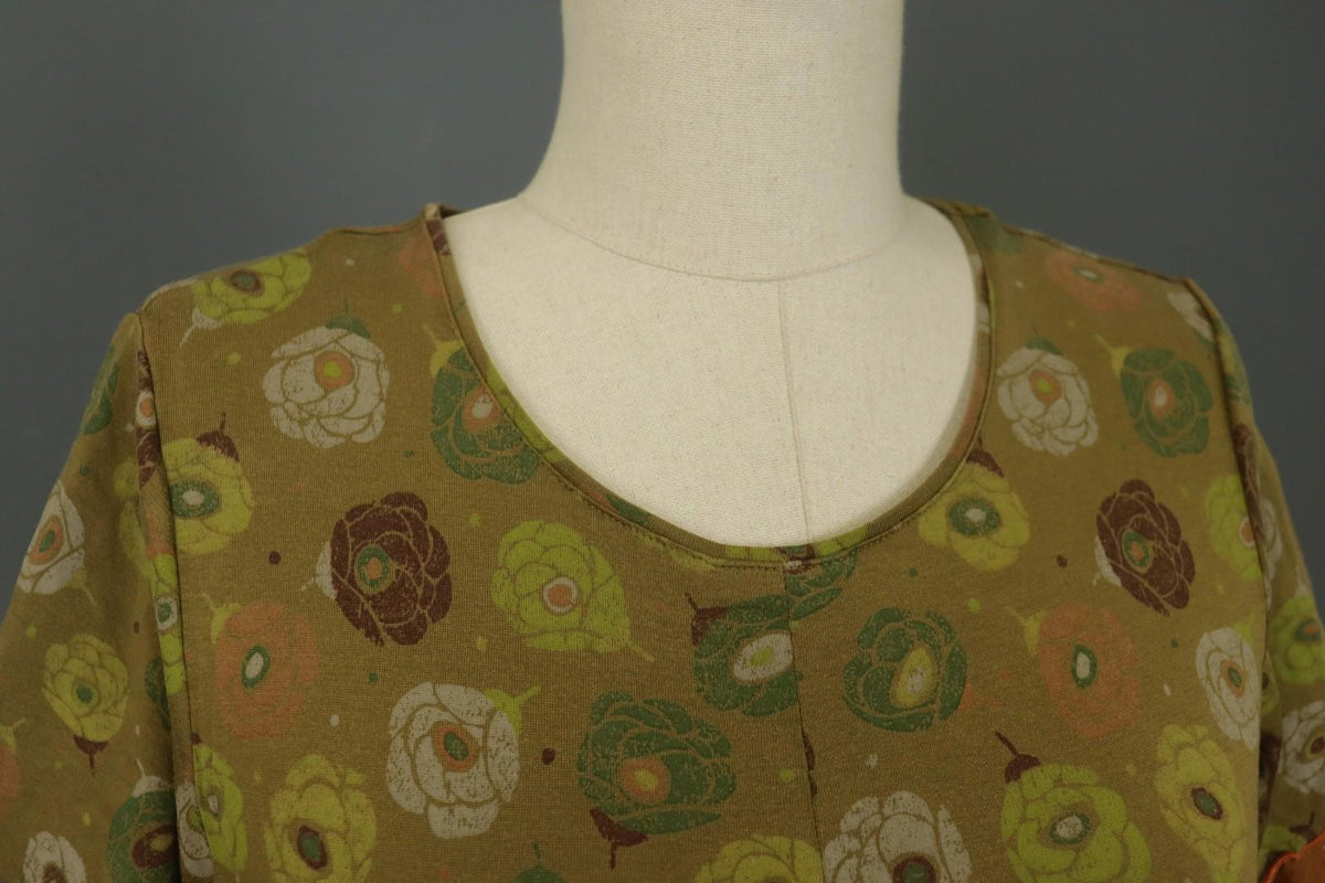 GUDRUN SJODEN Multi Floral Round Neck Short Sleeve Pullover Blouse Top – Size S