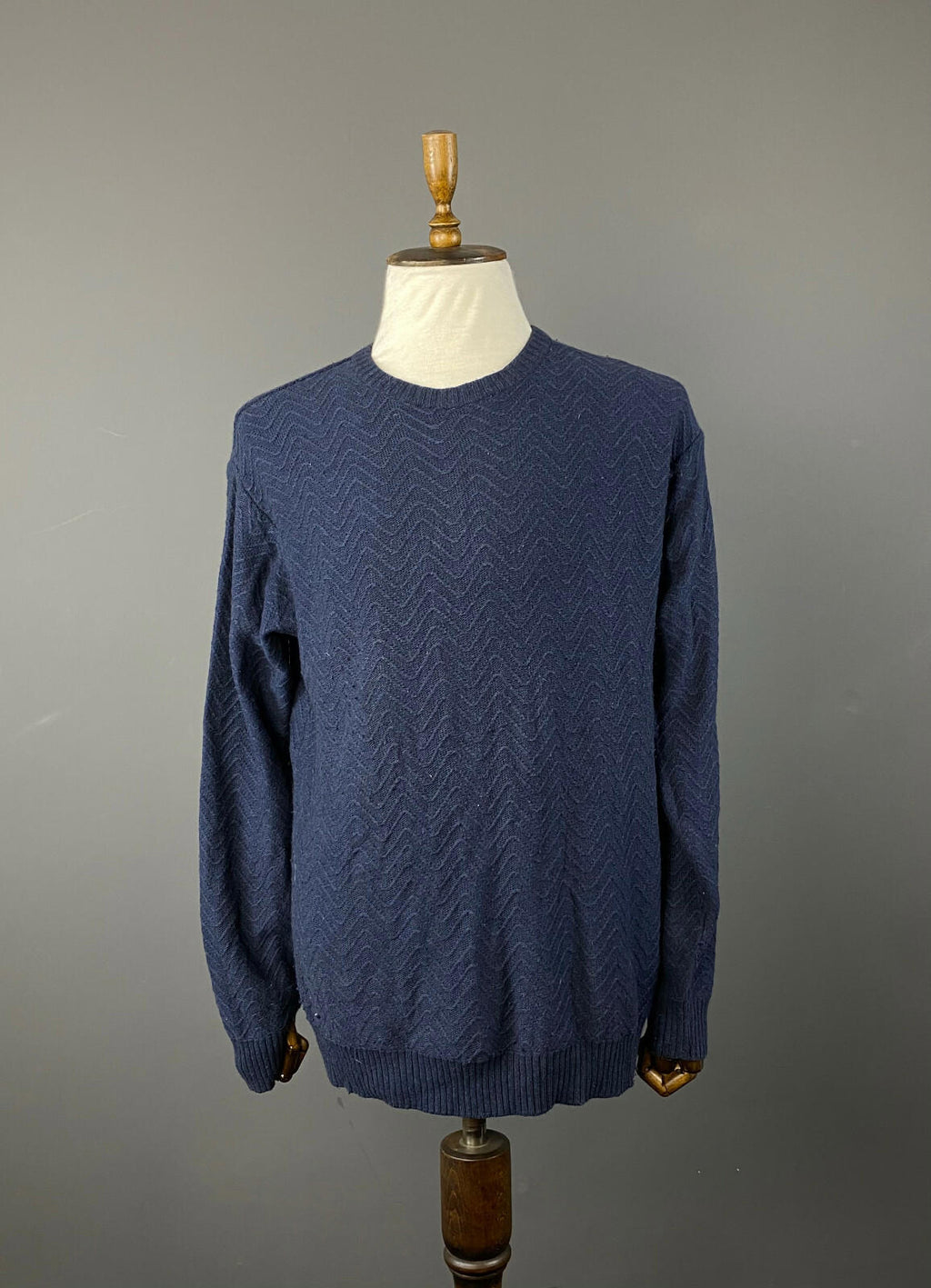 Vintage Men VALENTINO Viscosa/Nylon/Cashmere Blue Knit Sweater – Size 50