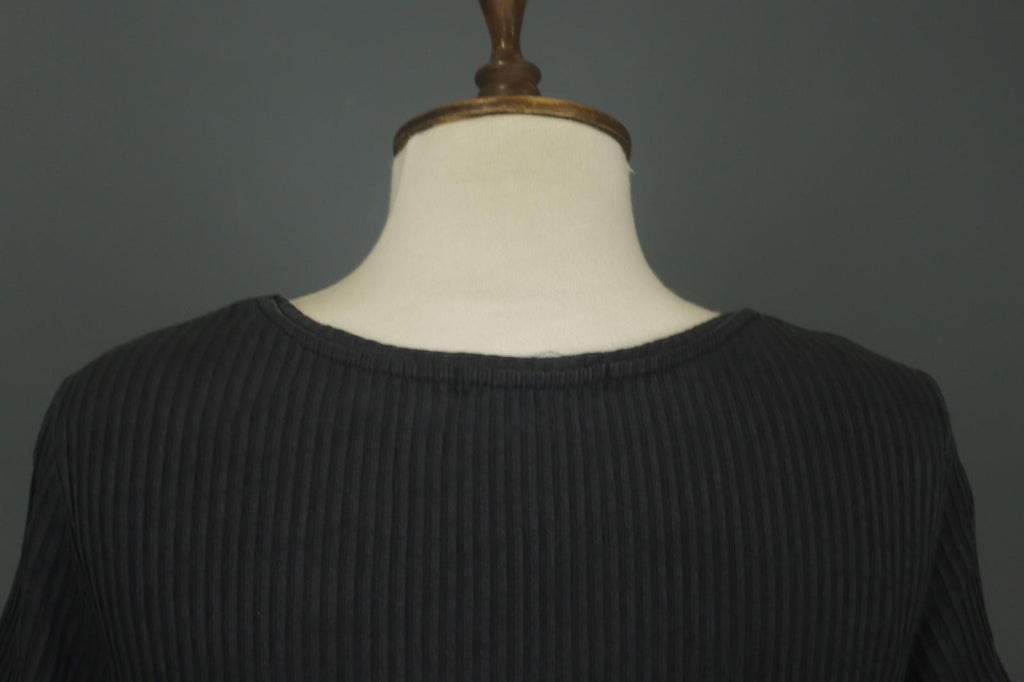 GUDRUN SJODEN Black Lyocell Short Sleeve Round Neck Pullover Shift Dress – Size M