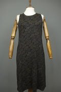 GUDRUN SJODEN Black Palm Leaf Print Lyocell Stretch Round Neck Maxi Dress – Size M