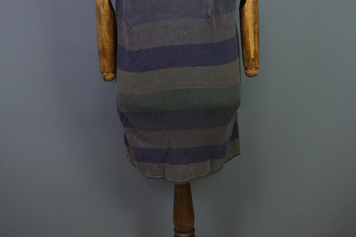 GUDRUN SJODEN Multicolor Striped Linen Short Sleeve Sweater Dress – Size S – Used