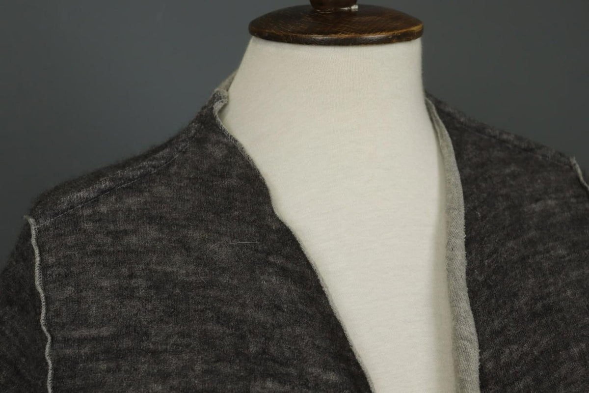 RUNDHOLZ BLACK LABEL Gray Cotton Long Sleeve Open Front Cardigan Sweater – Size 0S