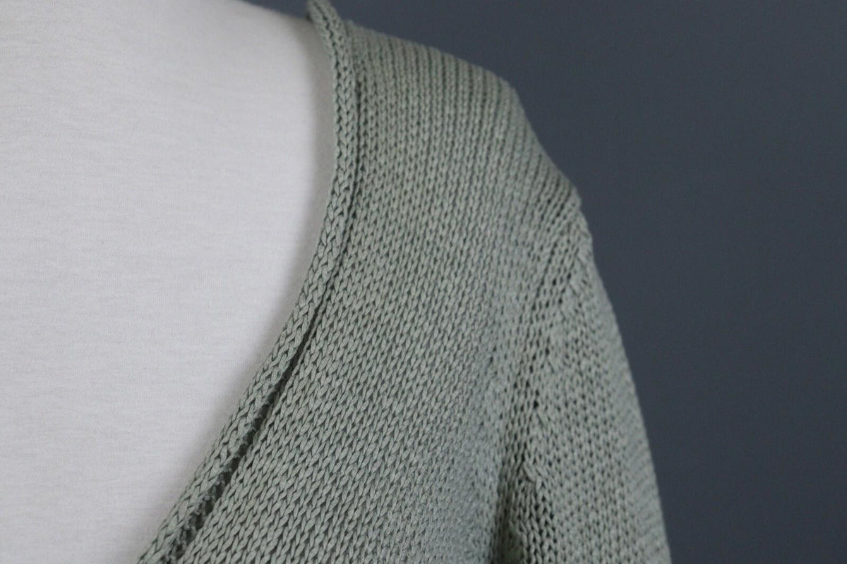 ANNETTE GORTZ Green Deep V-Neck Knit Pullover Sweater – Size XL