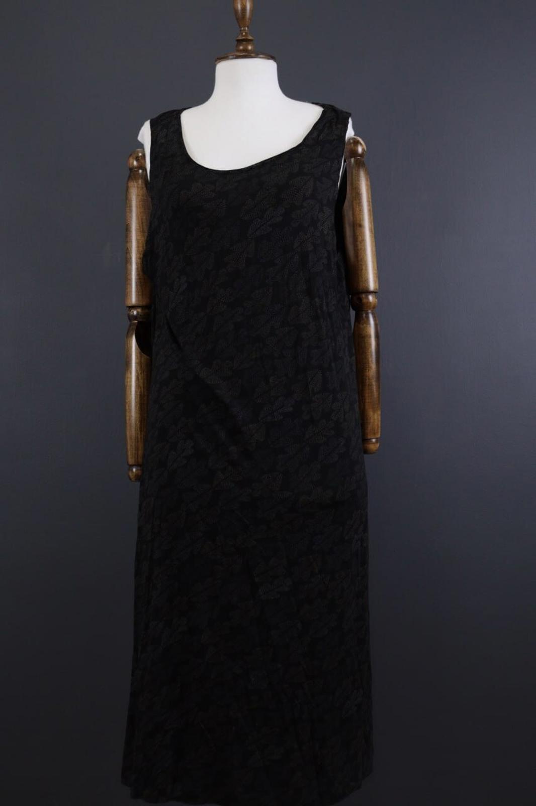 GUDRUN SJODEN Dress Black Designer Summer Sleeveless Long A-Line – Size XL