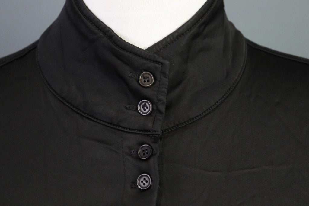 TRANSIT PAR SUCH Black Long Sleeve Button Down Rayon Cropped Top Shirt – Size 1