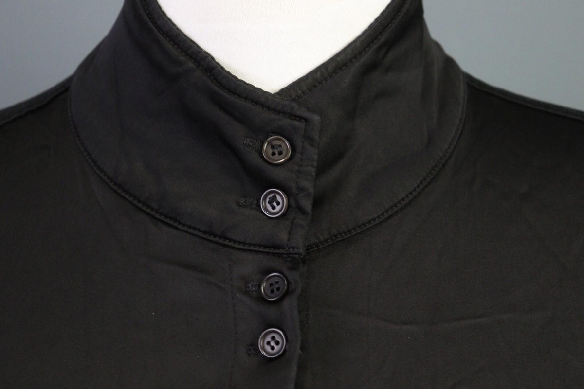 TRANSIT PAR SUCH Black Long Sleeve Button Down Rayon Cropped Top Shirt – Size 1