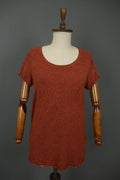 GUDRUN SJODEN Orange Dotted Modal Short Sleeve Round Neck Tunic Top – Size M