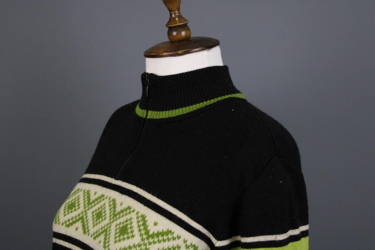DALE OF NORWAY Multi Fair ISle Mock Neck Raglan Sleeve 1/4 Zip Sweater – Size M
