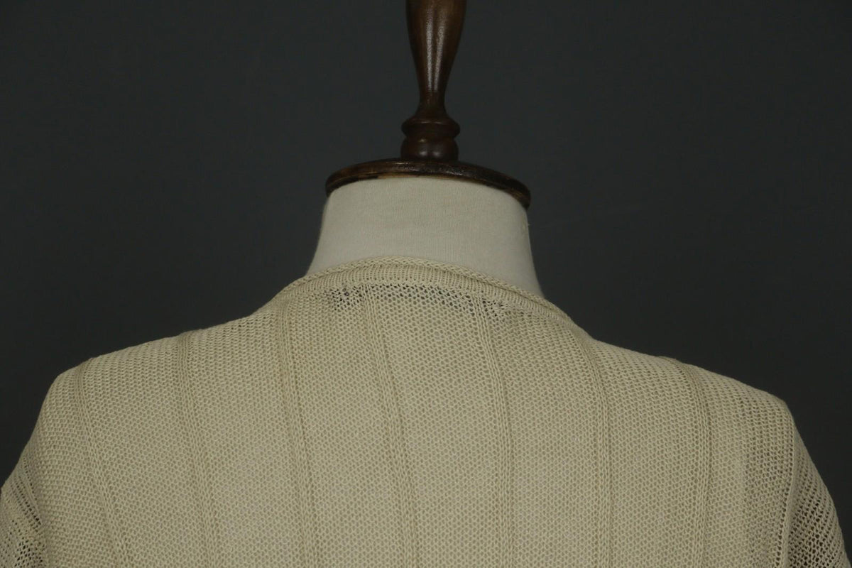 GUDRUN SJODEN Beige Knitted Long Sleeve Button Front Cardigan Sweater – Size XL