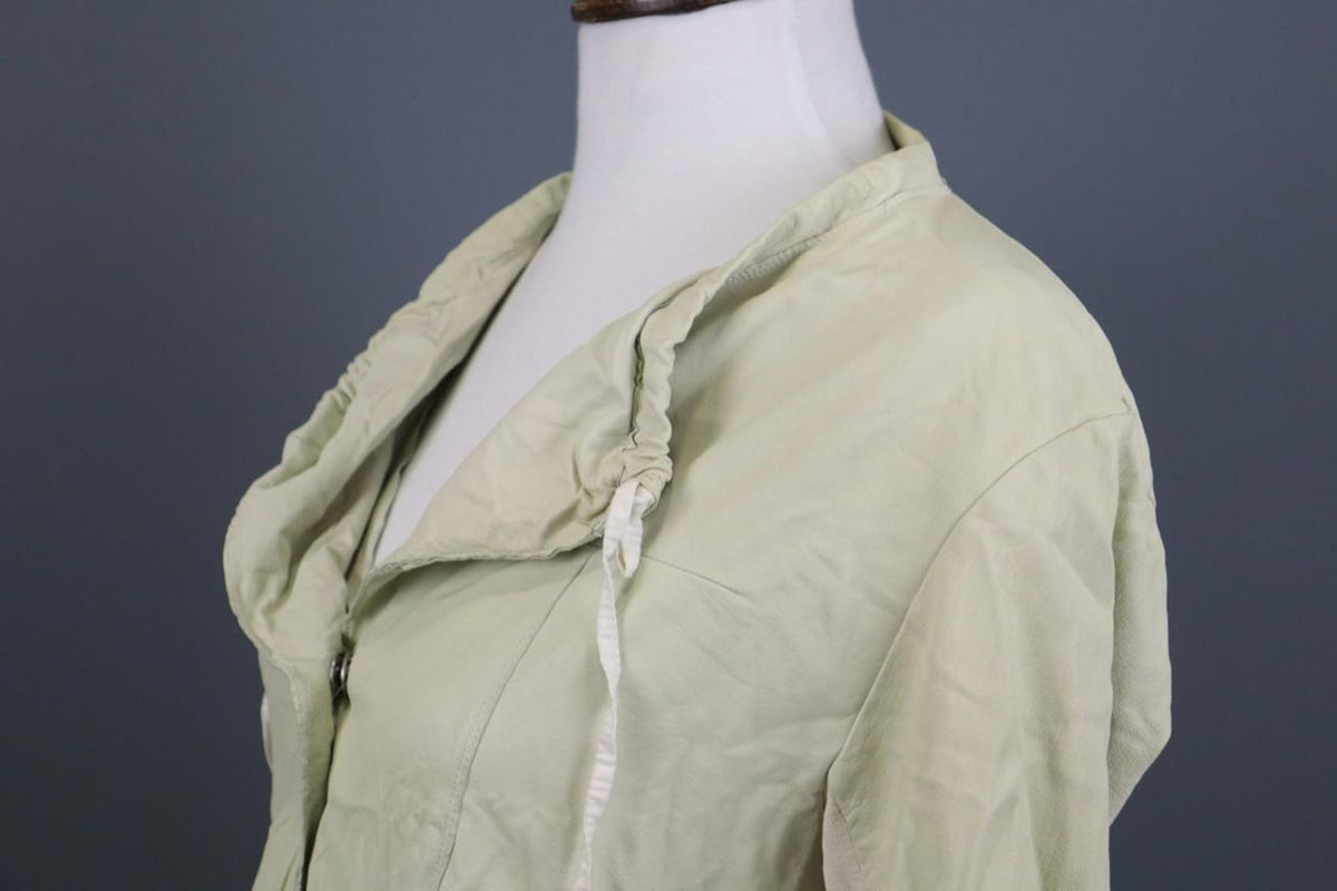 TRANSIT PAR-SUCH Beige 100%Cotton Long Sleeve Snap Front Drawstring Jacket Sz 2