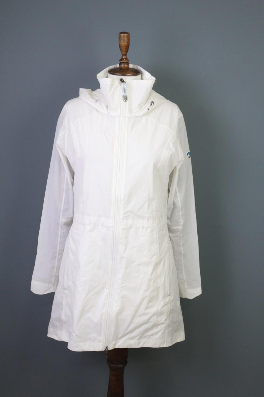 KUHL White Classic Fit High Neck Casual Long Sleeve Full Zip Hooded Jacket Sz M – Used