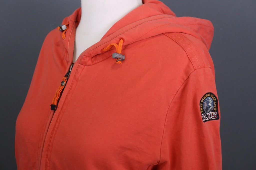 PARAJUMPERS Orange 100%Cotton Raglan Sleeve Drawstring Full Zip Hoodie – Size 2XL