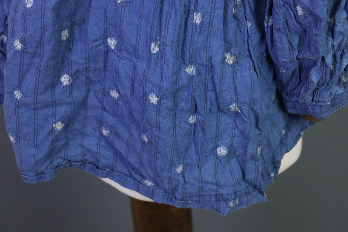 GUDRUN SJODEN Blue Floral Button Up Long Sleeve Top Shirt – Size S
