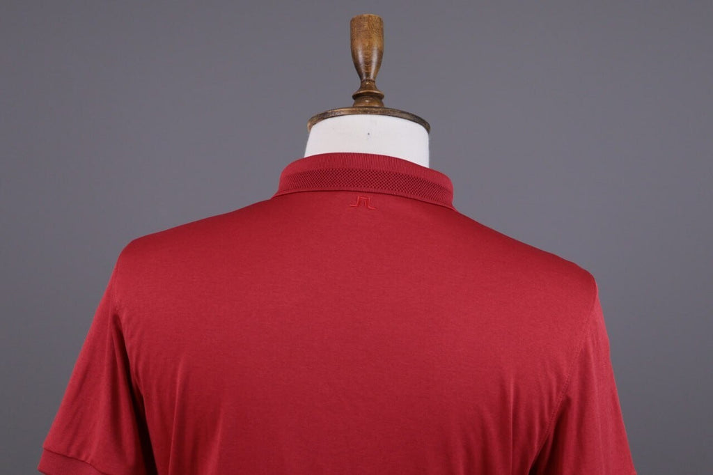 J.Lindeberg Regular Fit Sport Red Short Sleeve Polo Shirt – Size L