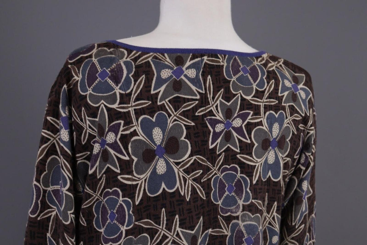 GUDRUN SJODEN Brown Floral Button Down Long Cardigan Sweater – Size M – Used