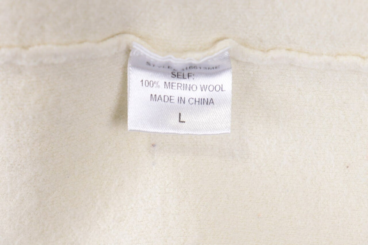 Adam Lippes Beige High Neck Merino 3/4 Sleeve Wool Knitted Sweater – Size L