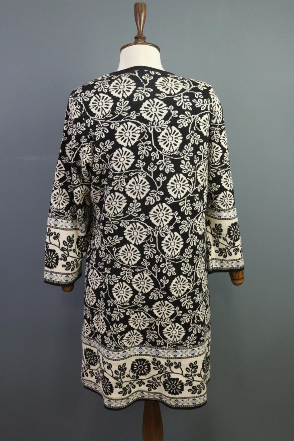 GUDRUN SJODEN Multicolor Floral Cotton Crew Neck Long Sleeve Sheath Dress – Size S
