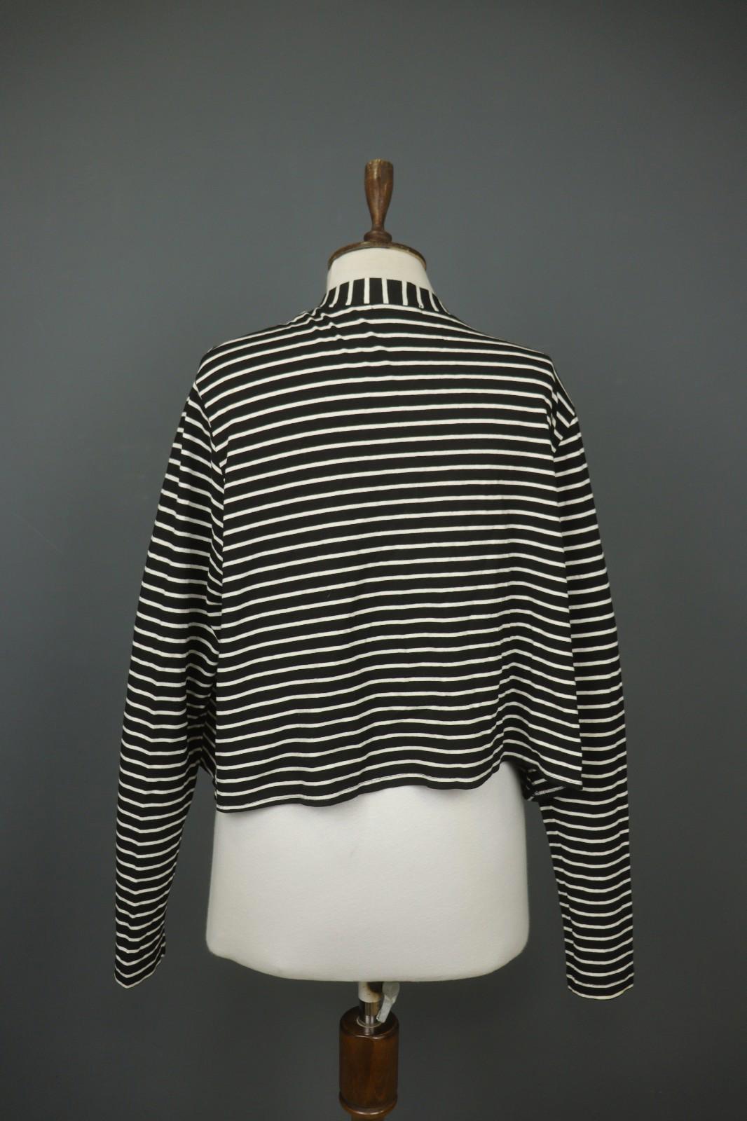 MARIMEKKO Samu-Jussi Koski Black White Stripe Open Front Cardigan Sweater – Size L