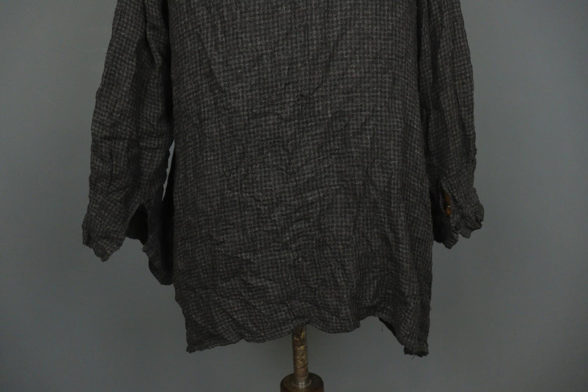 BARBARA LANG PARIS Black Crew Neck Long Sleeve Button Front Shirt Dress – Size M