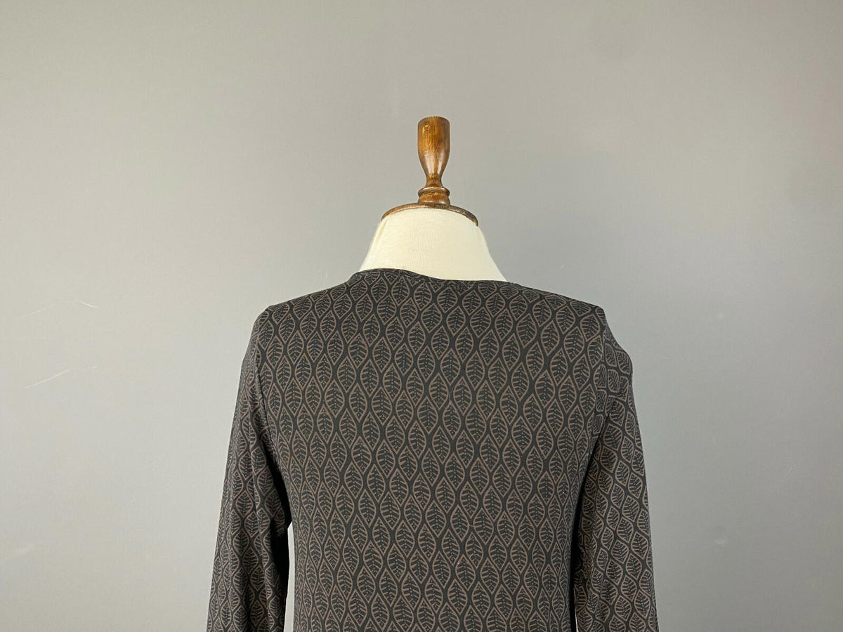 GUDRUN SJODEN Brown Printed Lyocell Long Sleeve Top – Women's S