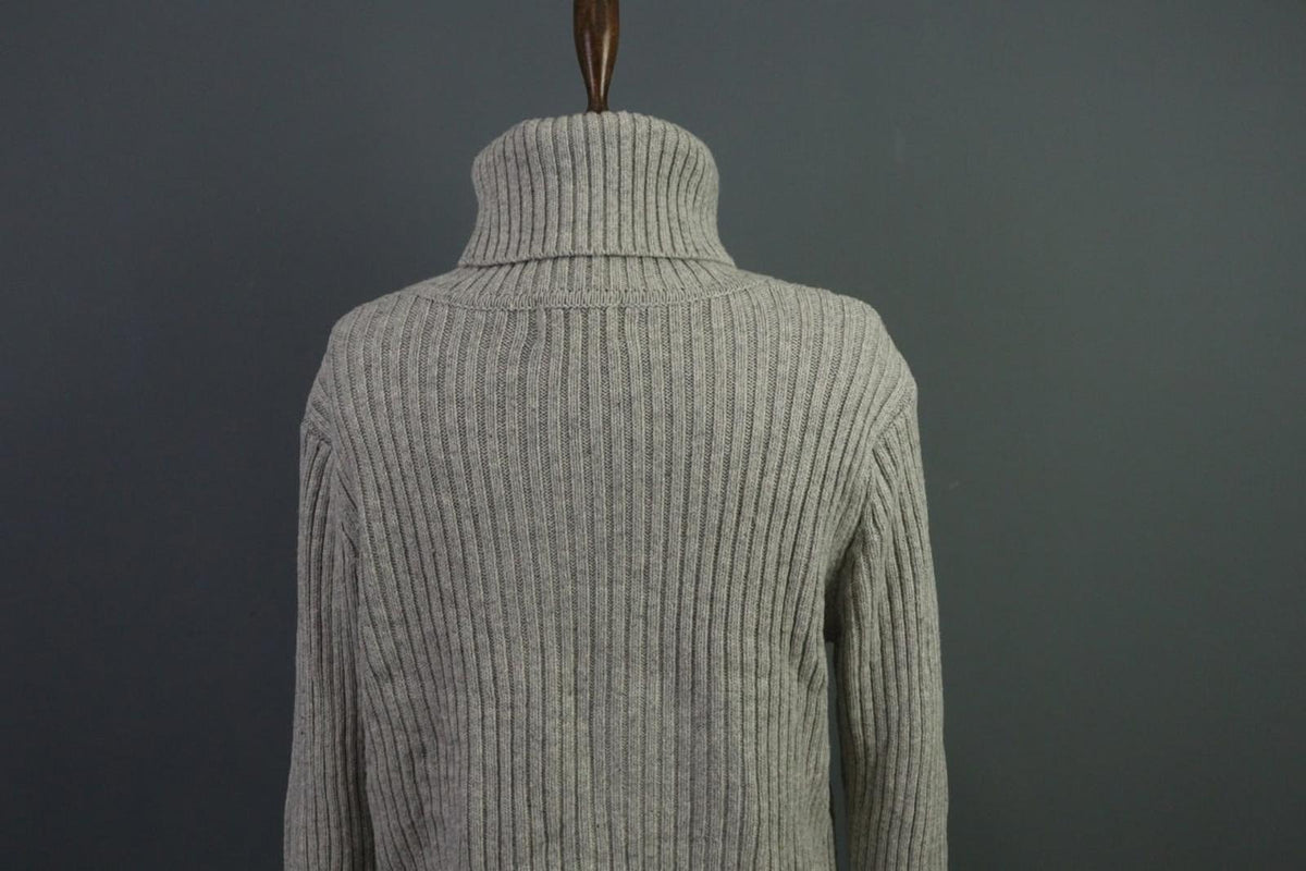 LINDEX Jean Paul Gaultier Gray Turtle Neck Ribbed Sleeve Pullover Sweater – Size L