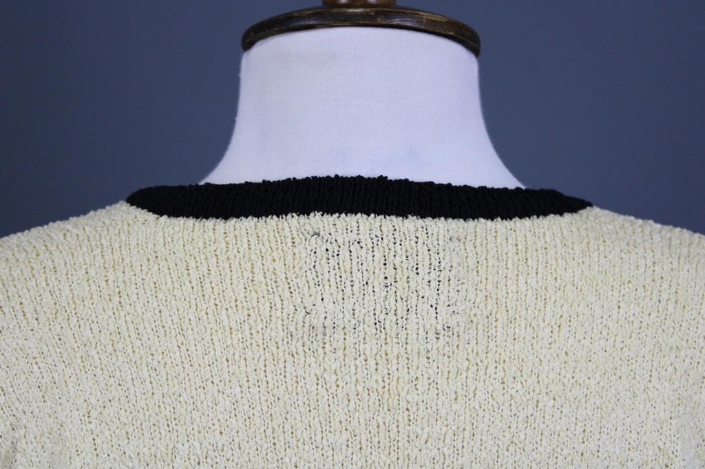 DOLCE & GABBANA Beige Black Lined Cotton Long Sleeve Open Front Cardigan M/L