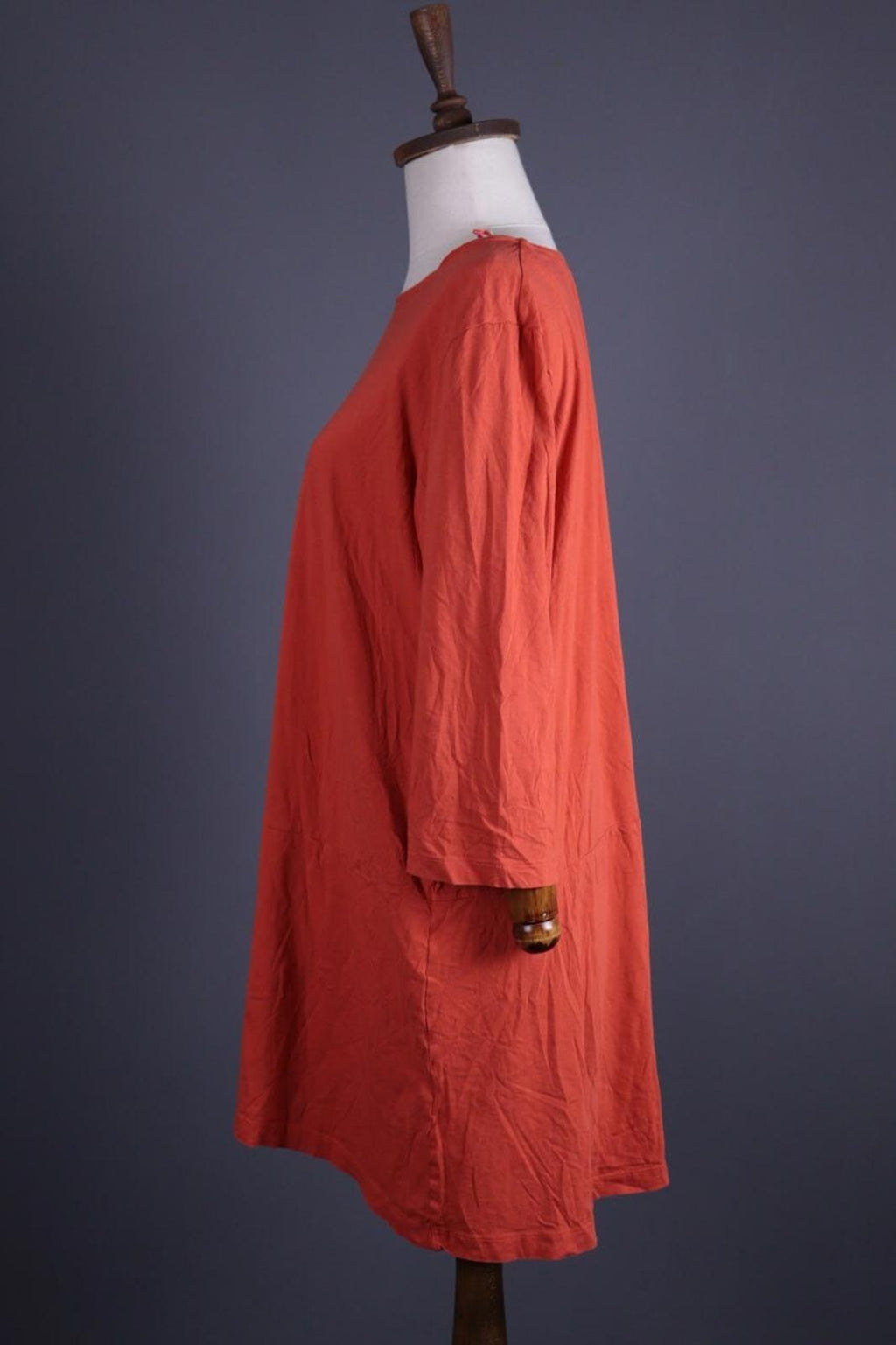 GUDRUN SJODEN Orange Lagenlook Relaxed Long Sleeve Blouson – Size XL