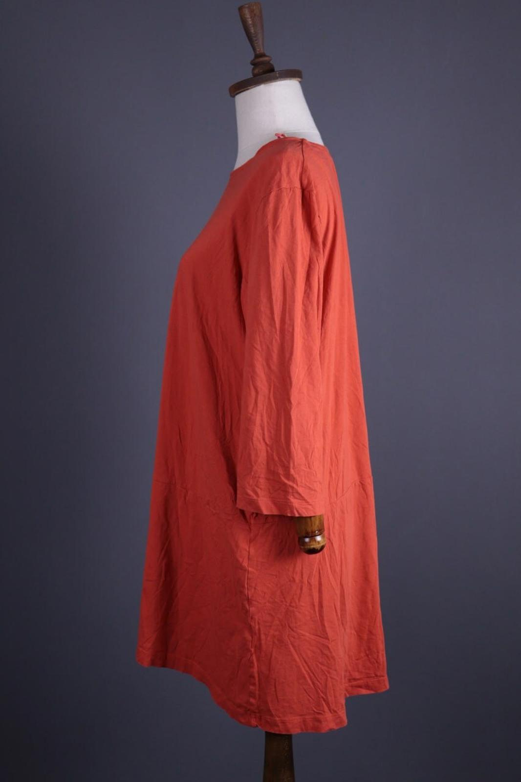 GUDRUN SJODEN Orange Lagenlook Relaxed Long Sleeve Blouson – Size XL
