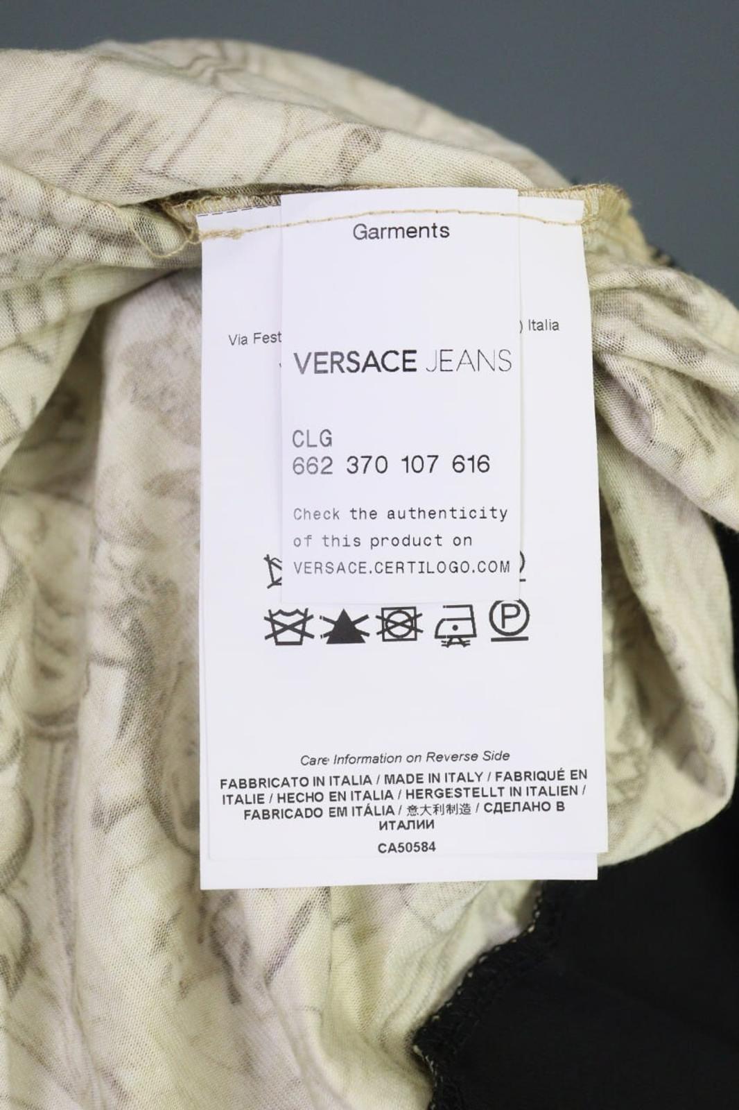 BNWT VERSACE JEANS Multicolor Gold Printed Short Sleeve Blouse Top – Size USA 4