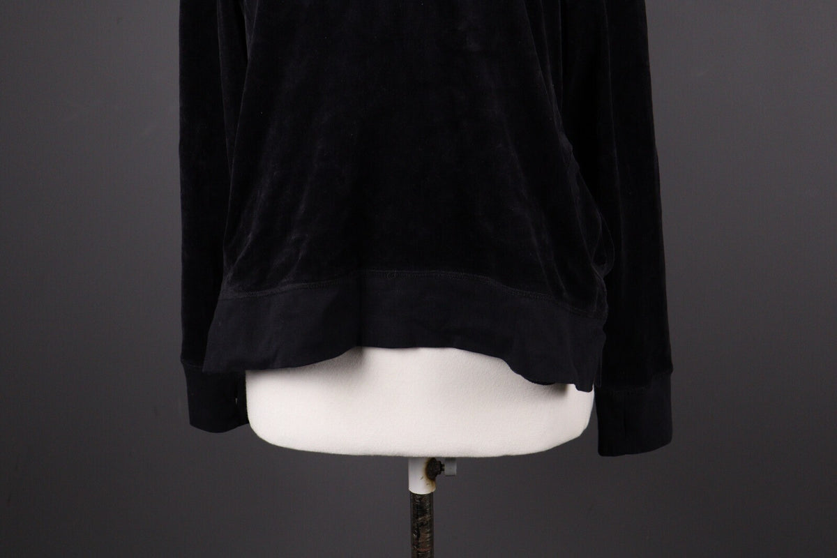 Deerberg by Oska Black Velour Long Sleeve Hoodie Sweater Size