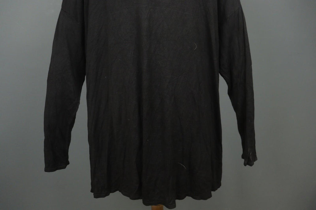 RUNDHOLZ Black 100& Cotton Long Sleeve Mock Neck Pullover Tunic Top – Size L