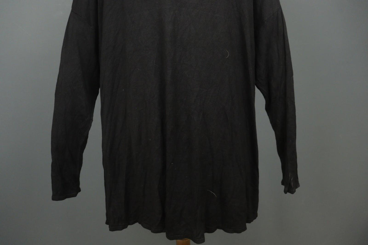 RUNDHOLZ Black 100& Cotton Long Sleeve Mock Neck Pullover Tunic Top – Size L