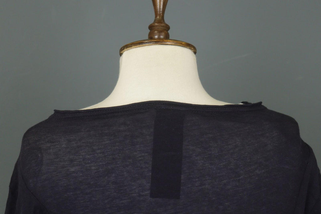 RUNDHOLZ Cardigan Navy Acrylic Knitted Regular Fit Long Sleeve Boat Neck Sz M
