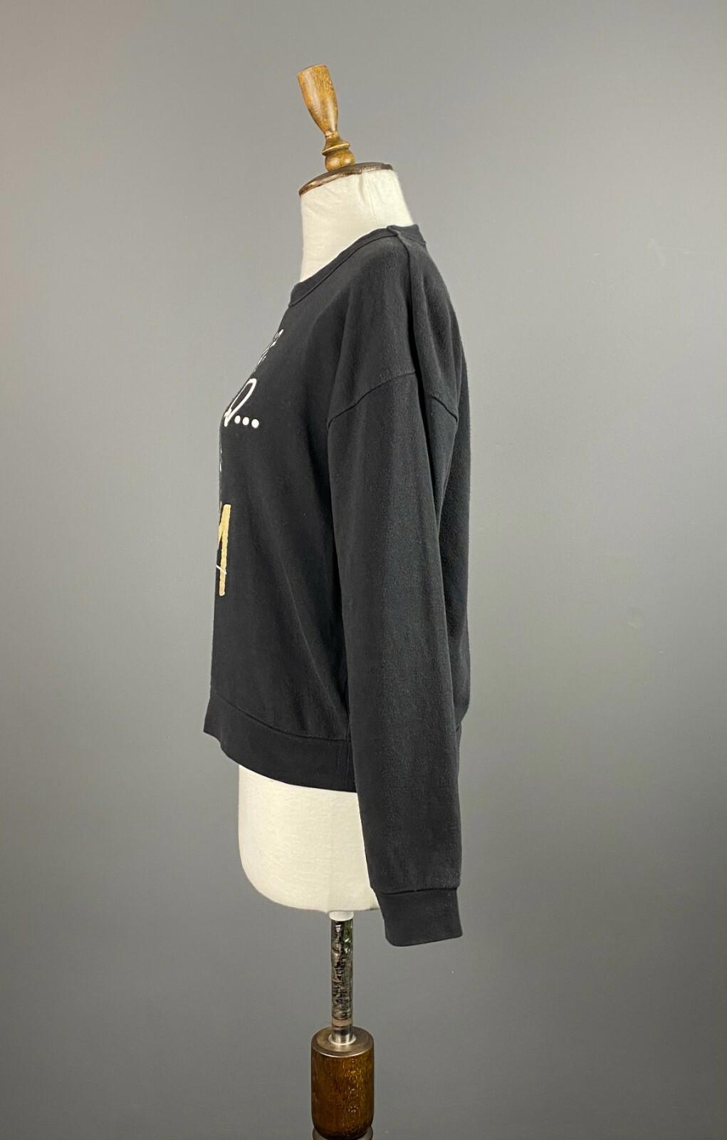STUSSY One World Black Cotton Big Logo Sweater – Size L