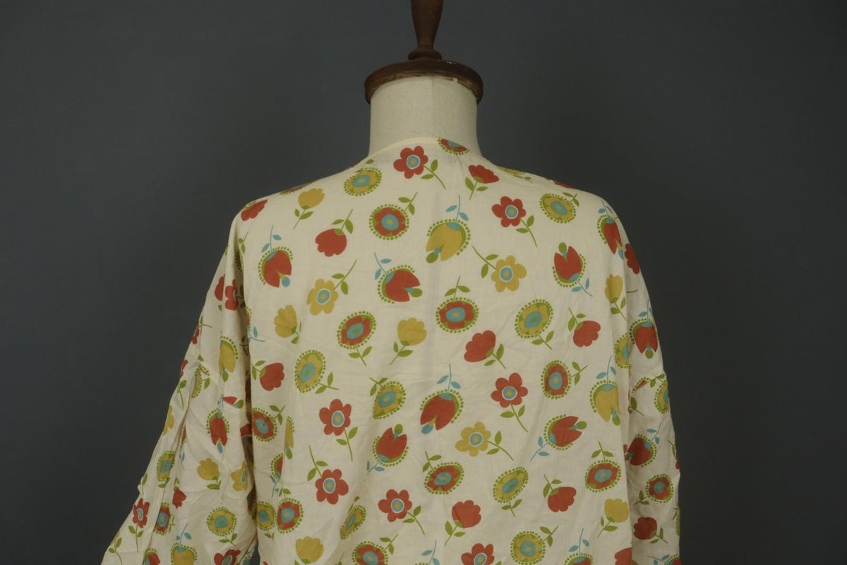 GUDRUN SJODEN Multi Floral Long Sleeve Crew Neck Short Shirt Dress – Size M