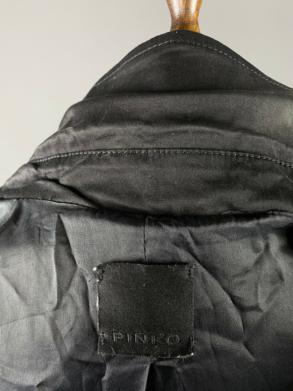 Pinko Black Cotton Double Breasted Belted Trench Coat – Size US 4 GB 8 IT 40