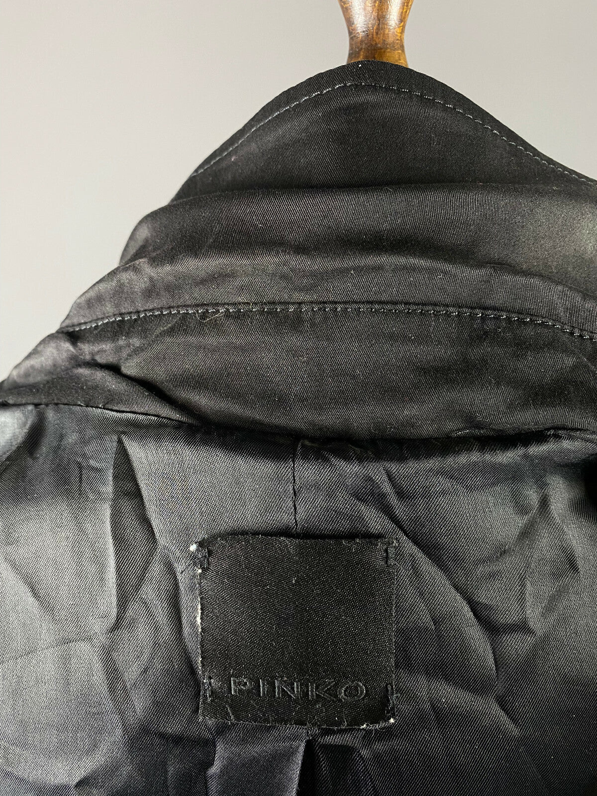 Pinko Black Cotton Double Breasted Belted Trench Coat – Size US 4 GB 8 IT 40