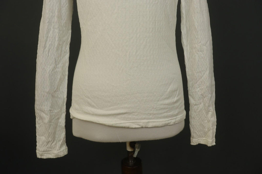 JUST CAVALLI White Knitted Long Sleeve V-Neck Stretch Pullover Sweater – Size 50