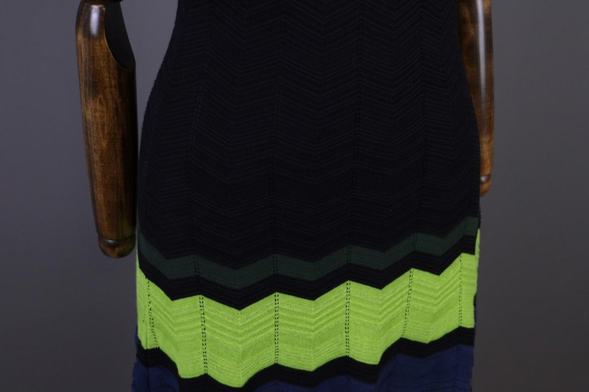 MISSONI Multicolor Striped Sleeveless Knit Bodycon Dress – Size 38