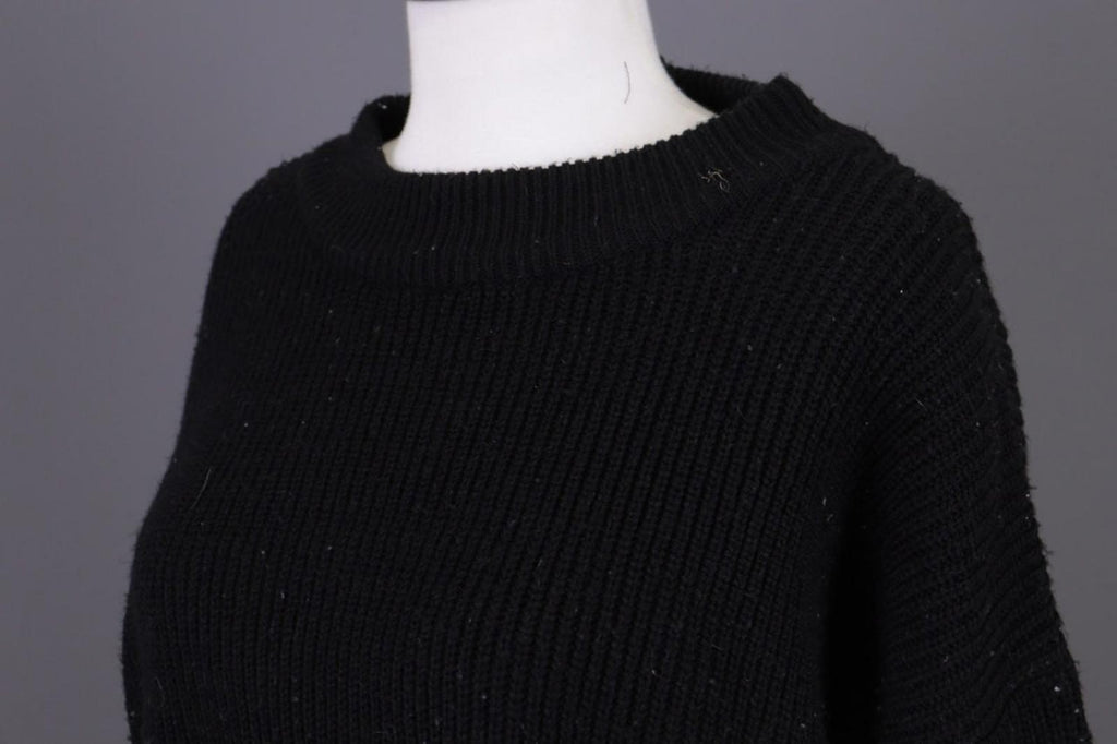 RUNDHOLZ Black Tight Knitted Crew Neck Long Sleeve Pullover Sweater – Size M