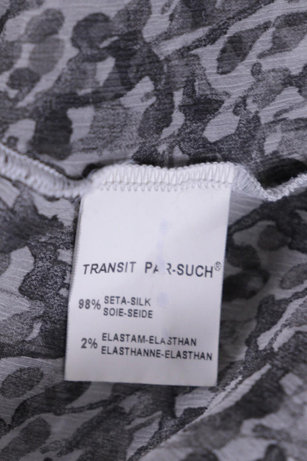 TRANSIT PAR SUCH Gray Silk Abstract Sleeveless Mesh Tank Top – Size M