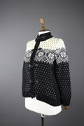 DALE OF NORWAY Black Fair Isle Wool Duffle Cardigan Sweater – Size S
