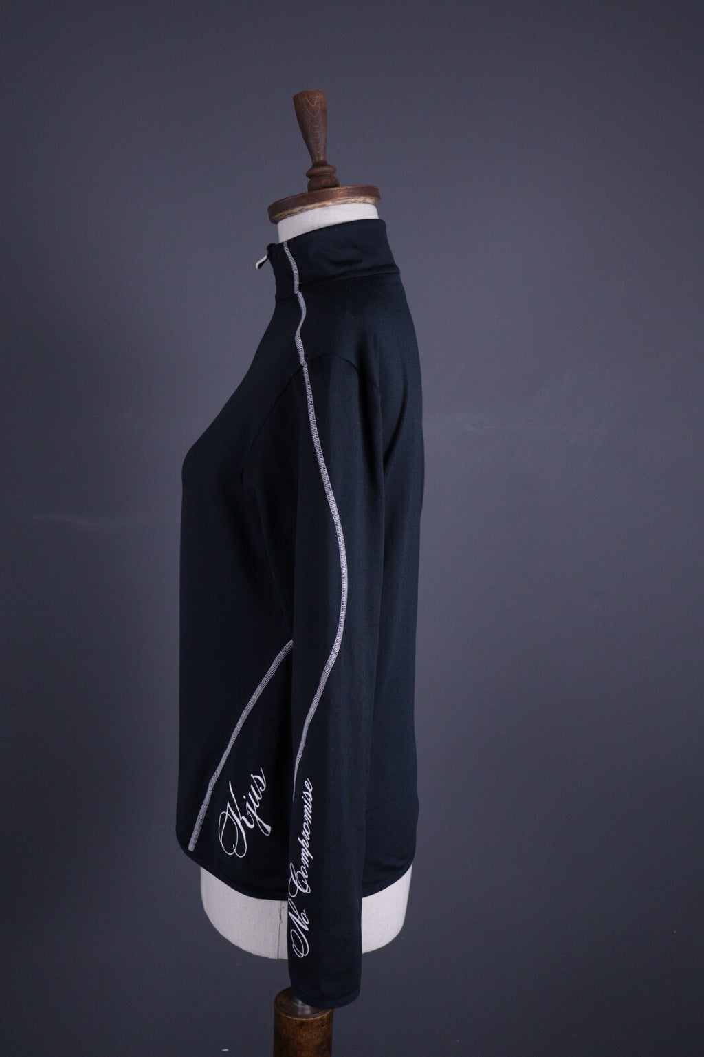 KJUS Black Fleece Pullover Activewear Outdoor Ski Fleece Base Layer 42 / XL