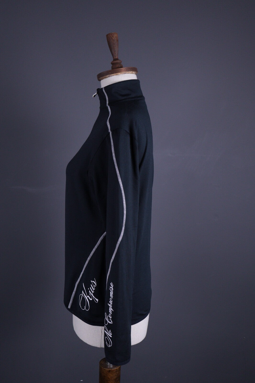 KJUS Black Fleece Pullover Activewear Outdoor Ski Fleece Base Layer 42 / XL