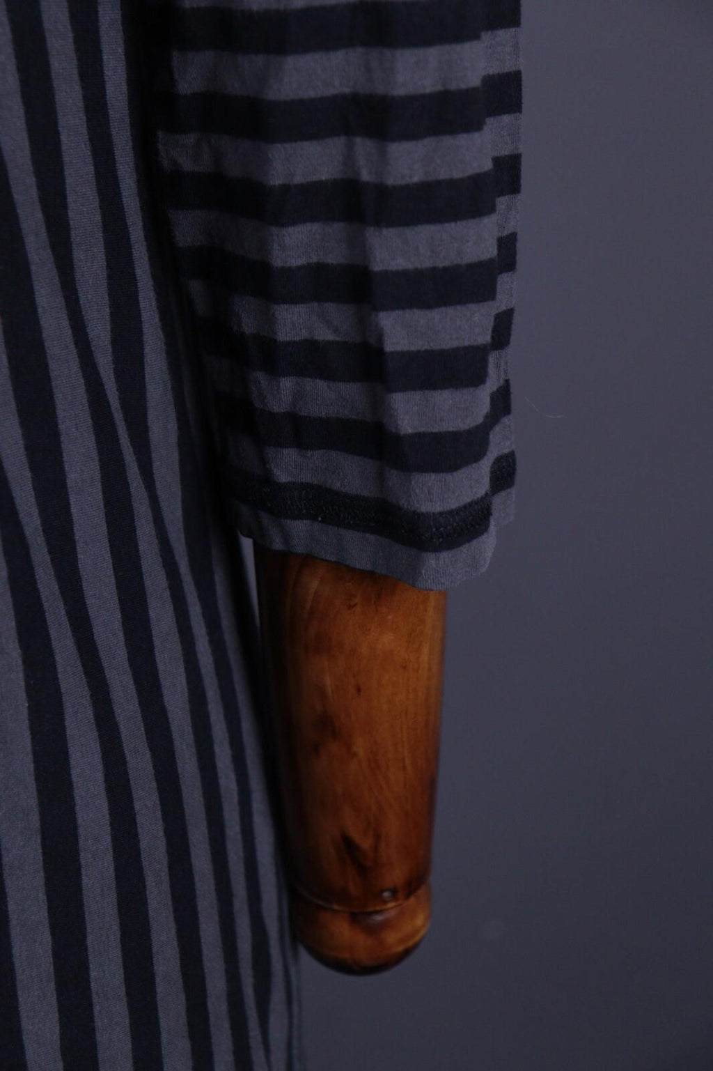 GUDRUN SJODEN Gray Stripe 3/4 Sleeve A-Line Midi Dress – Size S