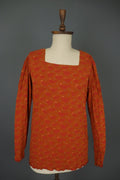 GUDRUN SJODEN Multi Long Sleeve Square Neck Stretch Pullover Blouse Top – Size L